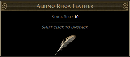 Albino rhoa feather poe что это