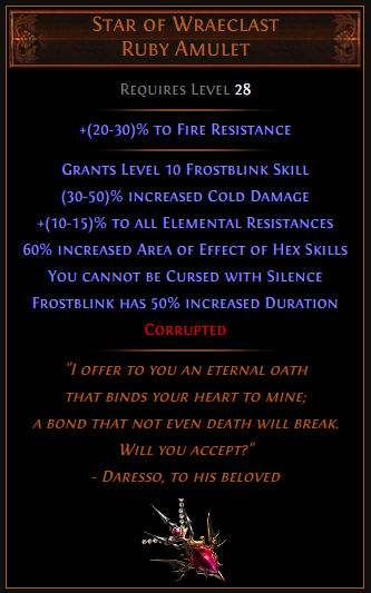Star of Wraeclast Ruby Amulet